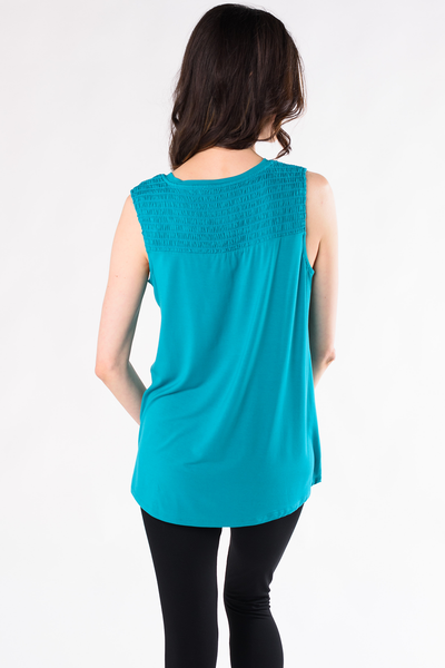 terrera womens turquoise green blue bamboo v-neck top canada