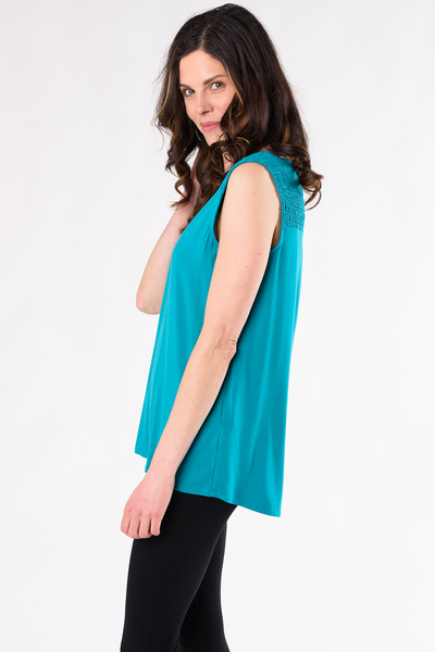 terrera womens turquoise green blue bamboo v-neck top canada