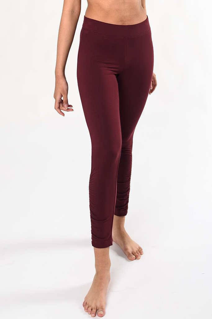 Ruched Movement Bamboo Legging - Wine