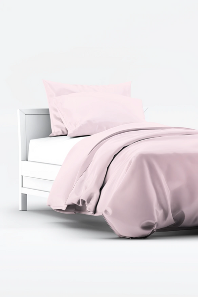 Terrera 3-Piece Solid Bamboo Duvet Cover Set - Pale Rose