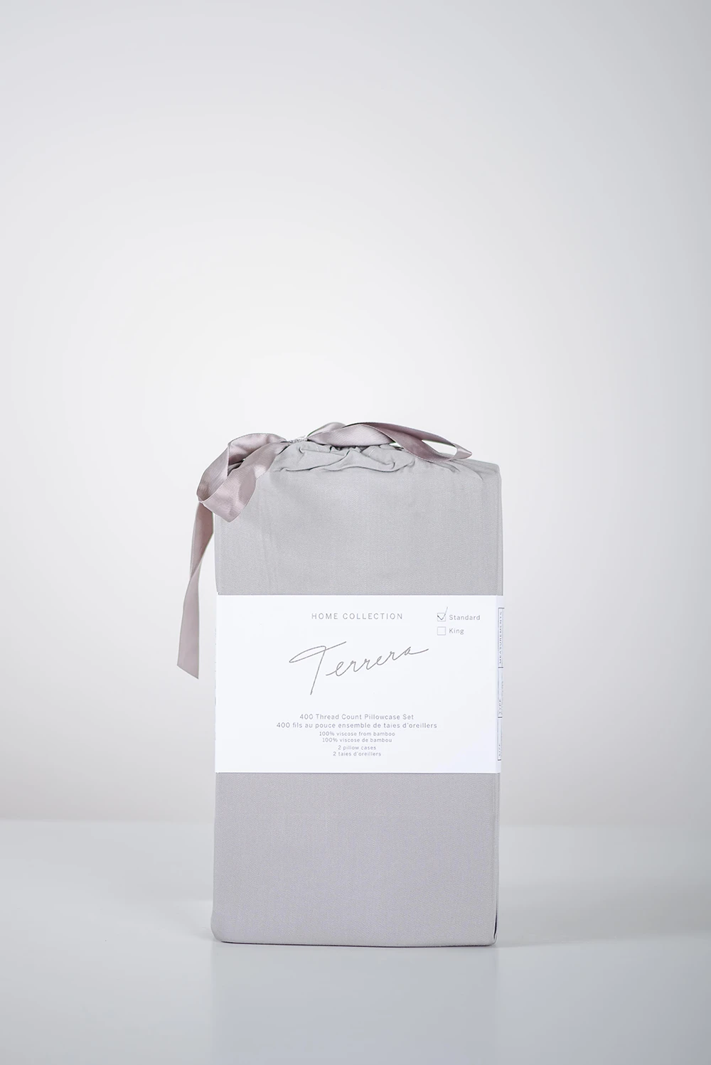 Bamboo Pillowcase Set - Grey - Terrera