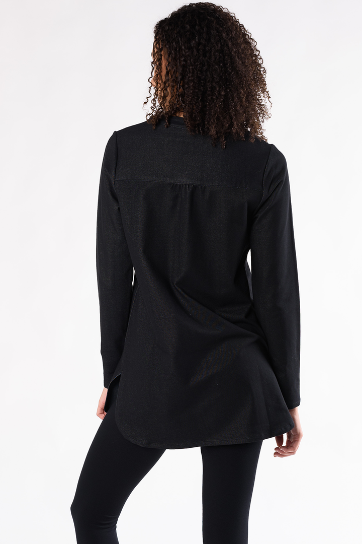 Tina Denim Organic Cotton Tunic - Black Denim - Terrera
