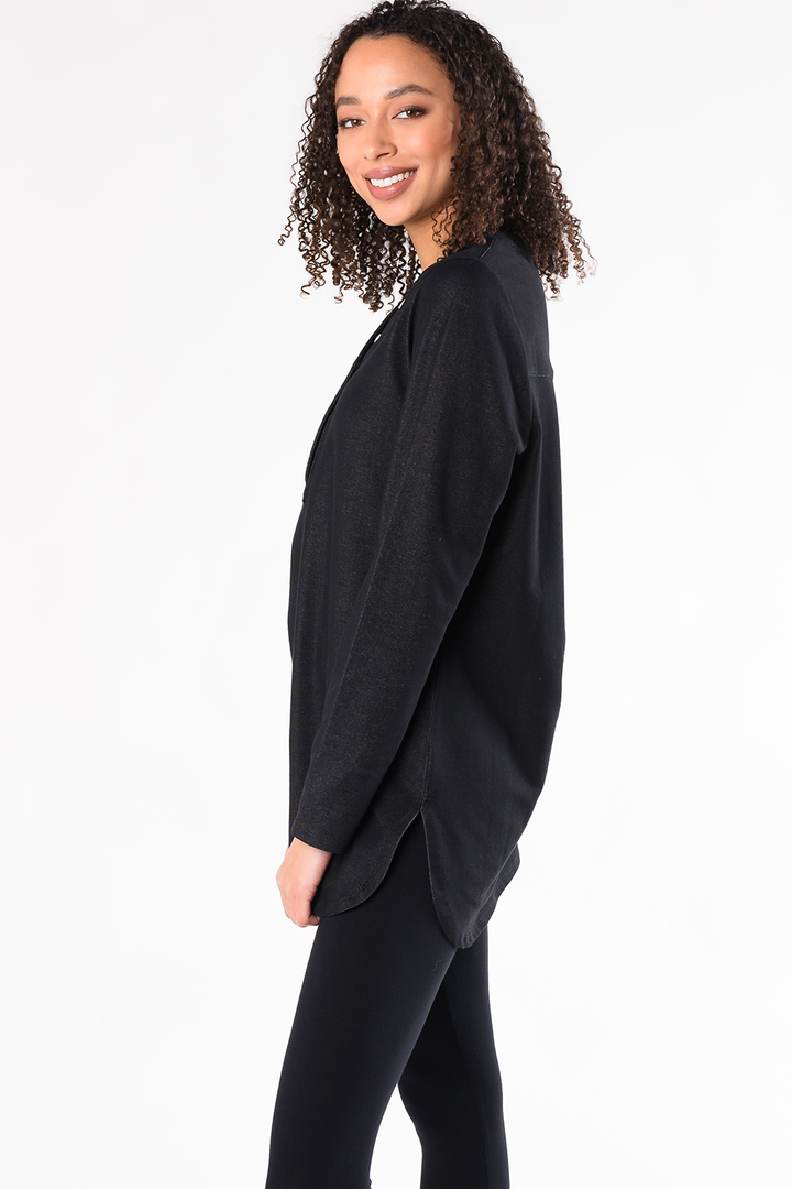 Tina Denim Organic Cotton Tunic - Black Denim - Terrera
