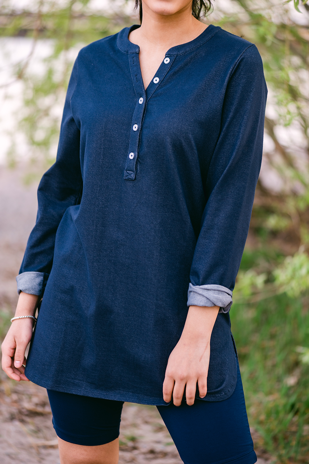 Tina Denim Organic Cotton Tunic - Blue Denim – Terrera